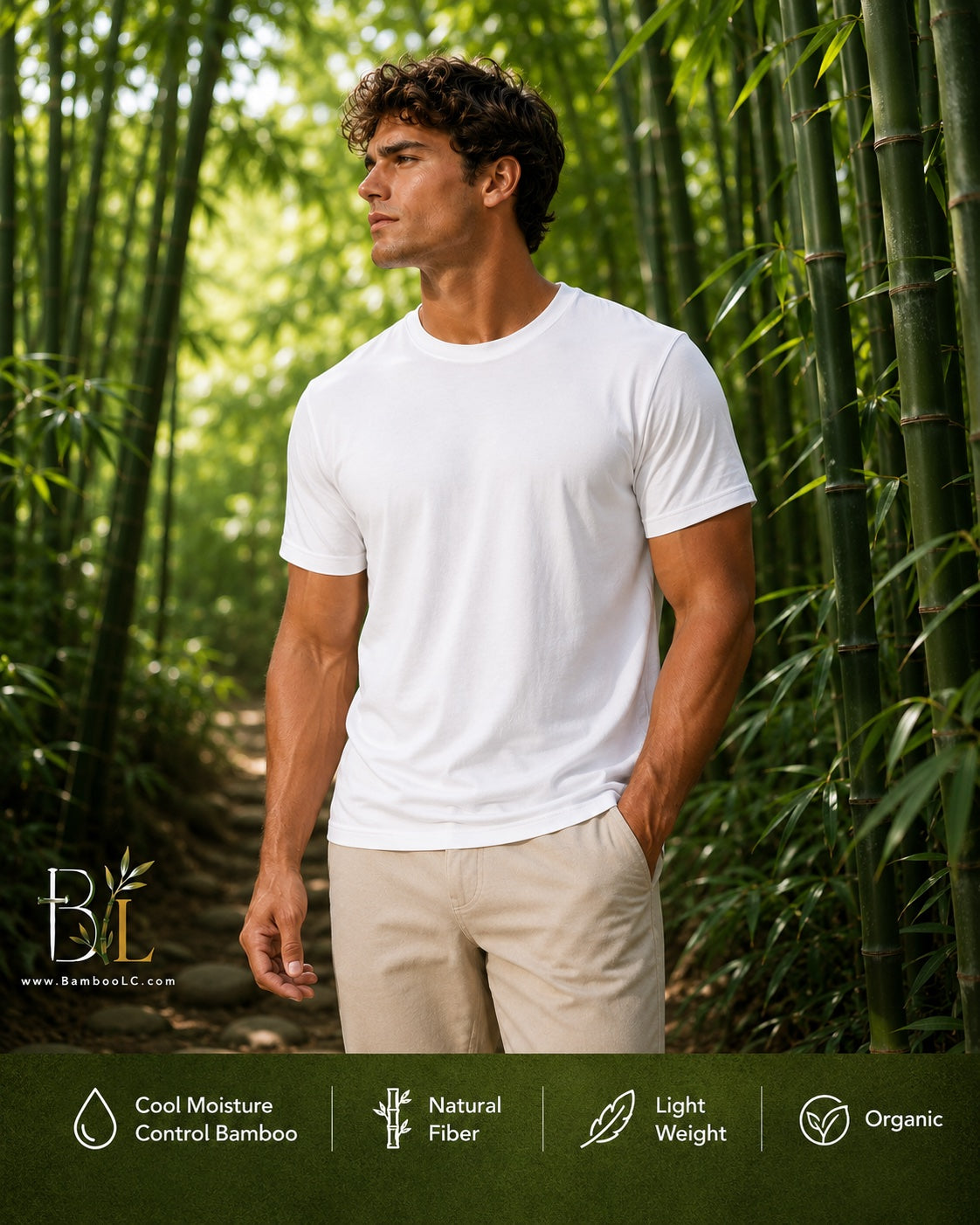 Men's White Relaxed Fit T Shirt | Viscose Made from Bamboo & Cotton