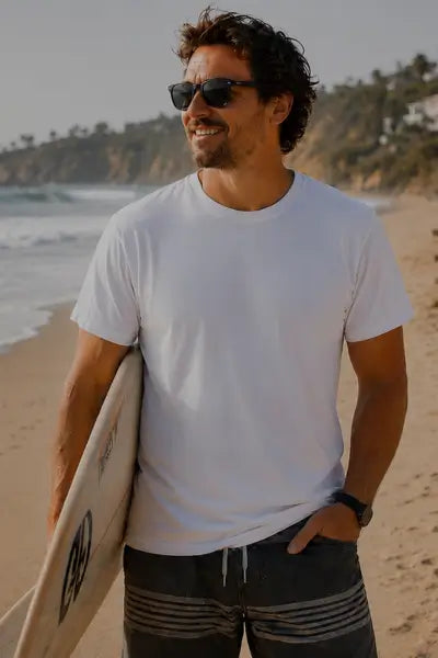 Men's White Relaxed Fit T Shirt | Viscose Made from Bamboo & Cotton